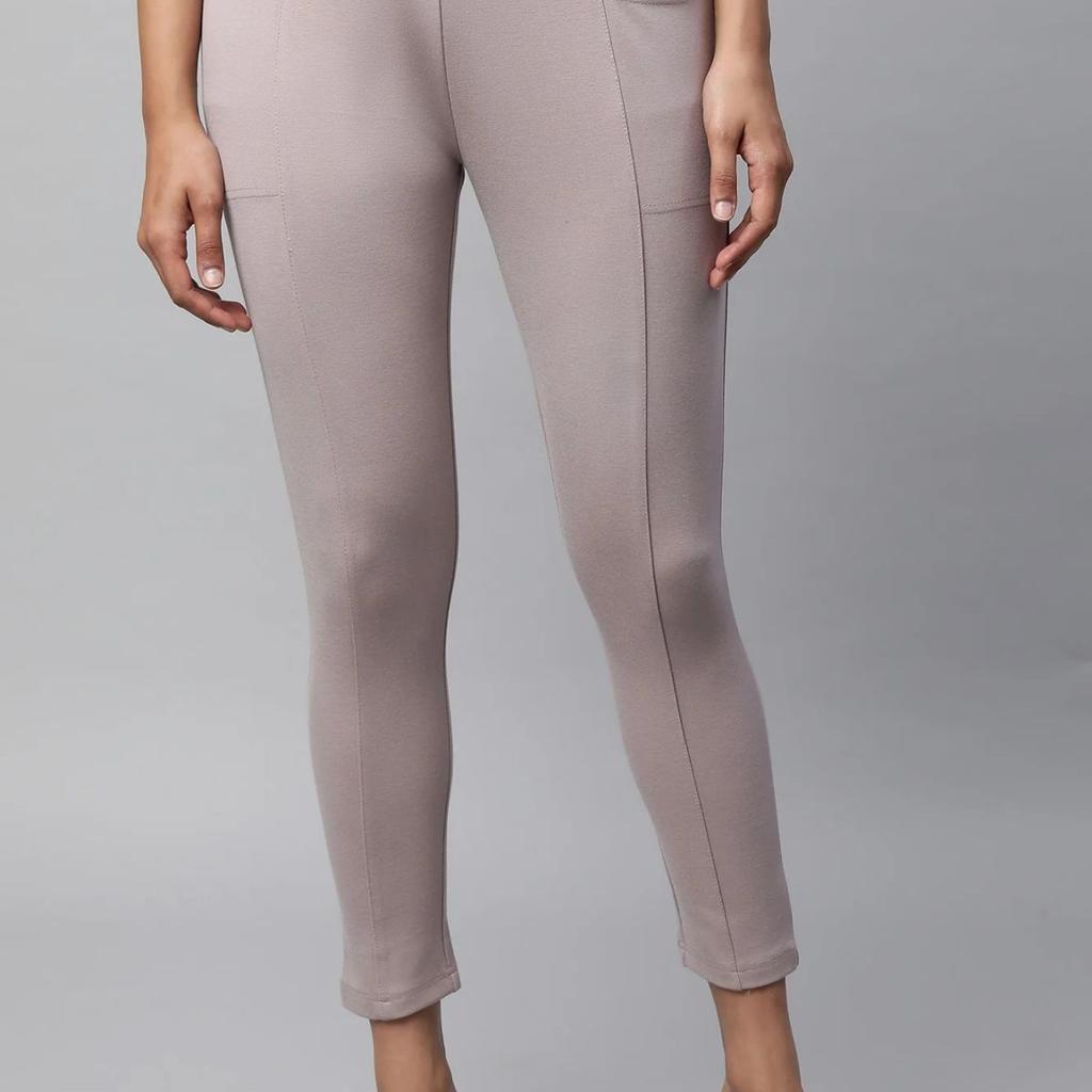 Mauve Solid Yoga Tights