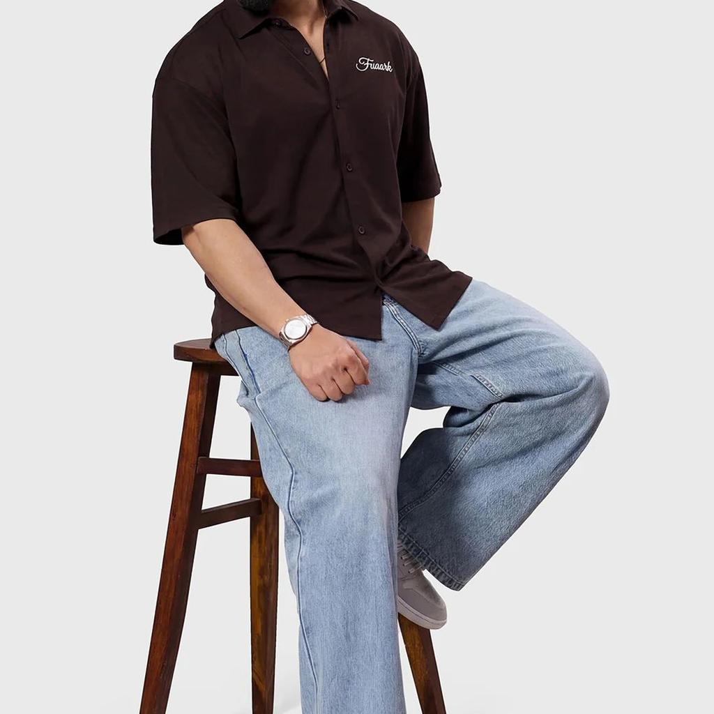 Off Duty Oversized Shirt Coffee