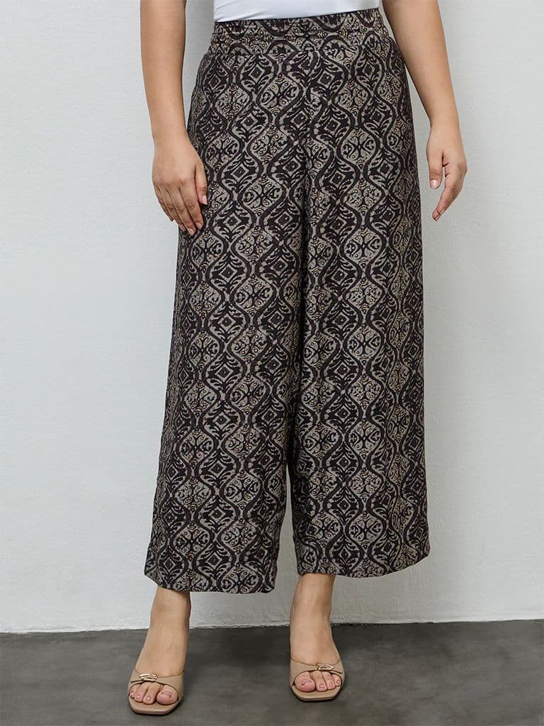 Diza Black Argyle Printed Pants — photo 2