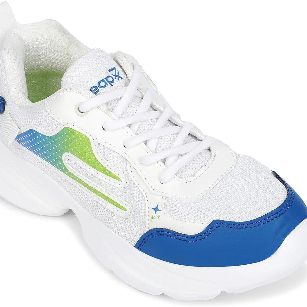 LEAP7X White Sports Non Lacing Walking Shoes for Kids ZEOX-2 by Liberty — photo 5