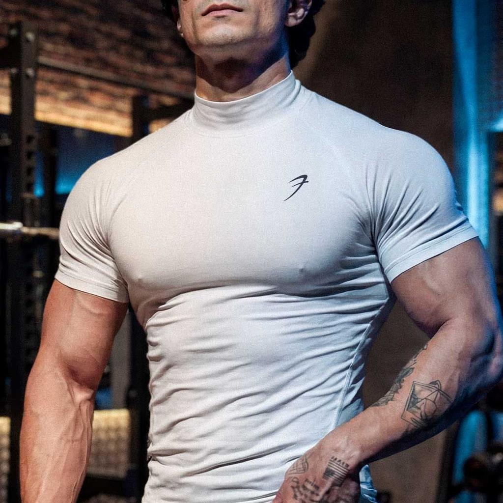 High Neck Compression T-shirt White
