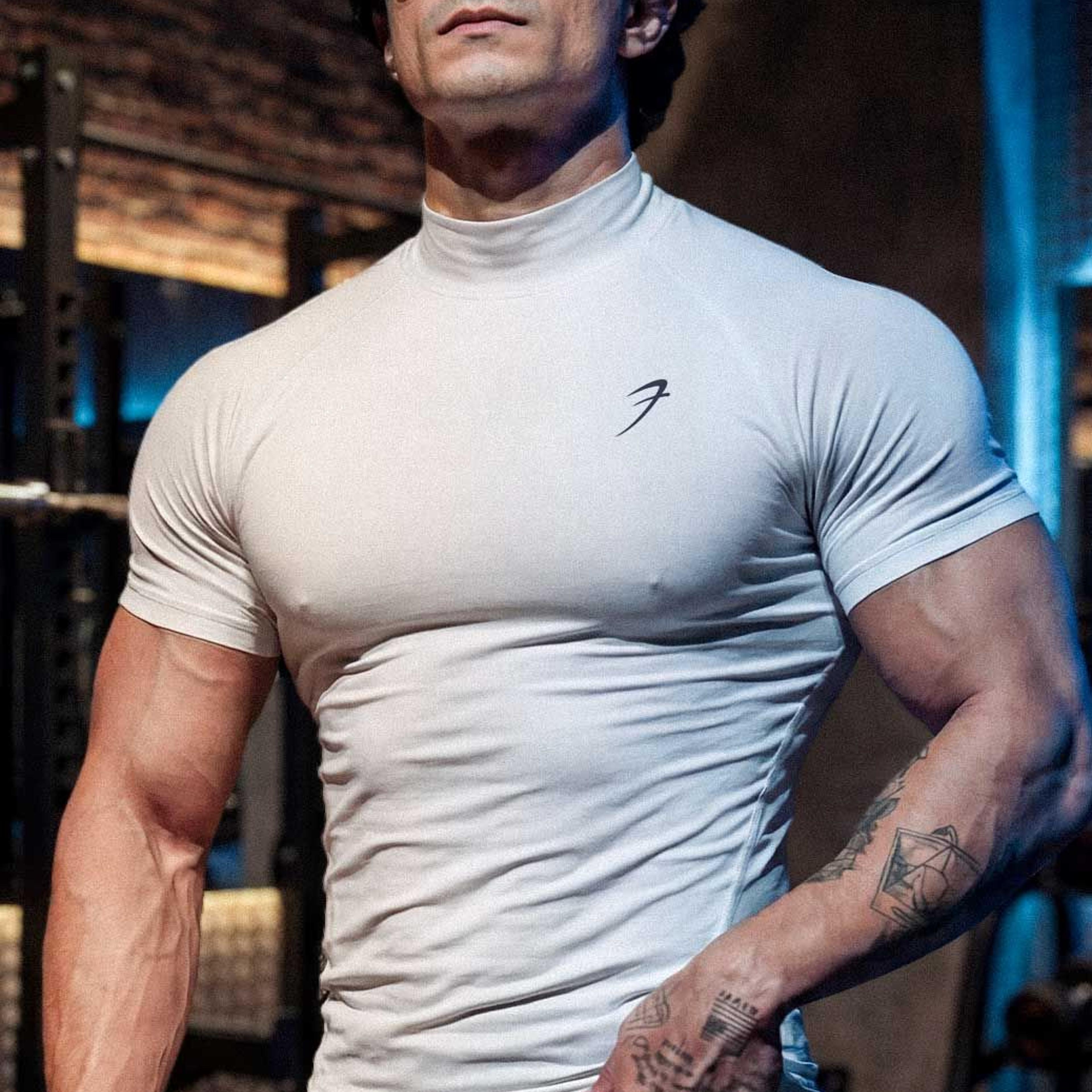 High Neck Compression T-shirt White