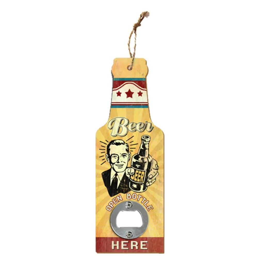 Pop n Pour: Wooden Bottle-Shaped Cap Opener — Option 1