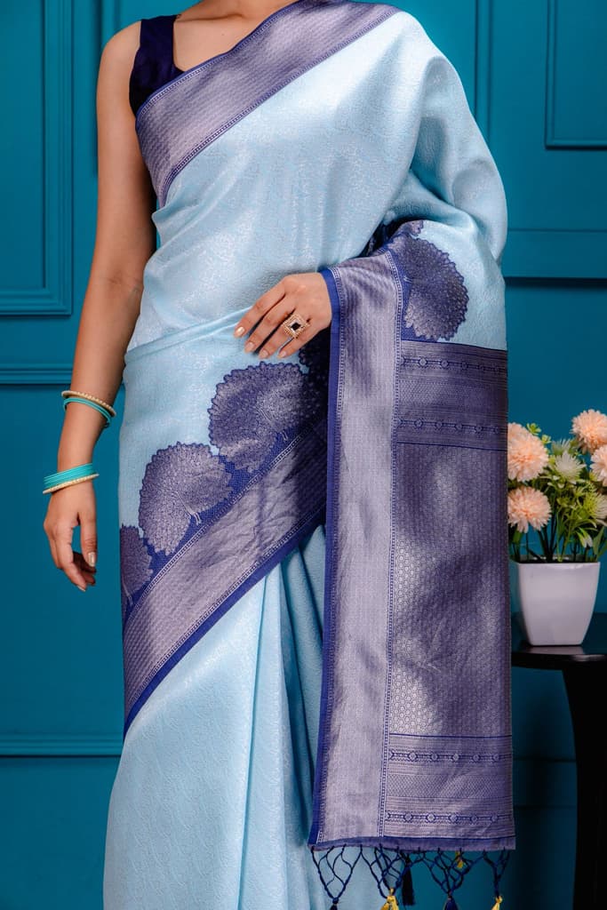 Mimosa Women's Woven Design Banarasi Style Art Silk Saree With Blouse Piece : SA00001803SFFREE — photo 3