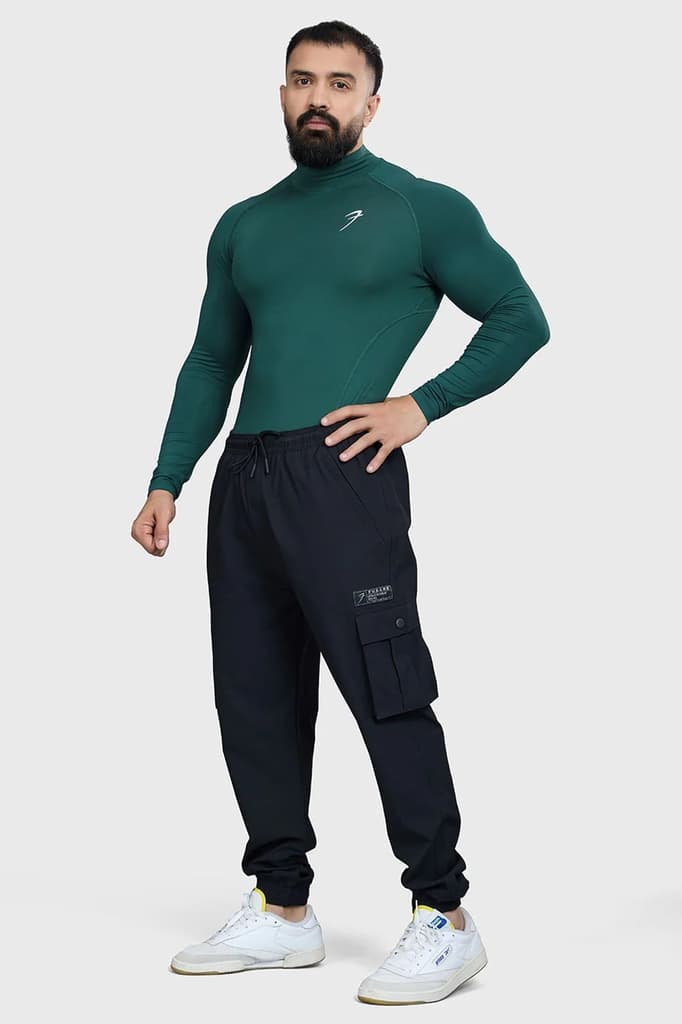High Neck Compression Full Sleeves T-shirt Emerald — photo 2