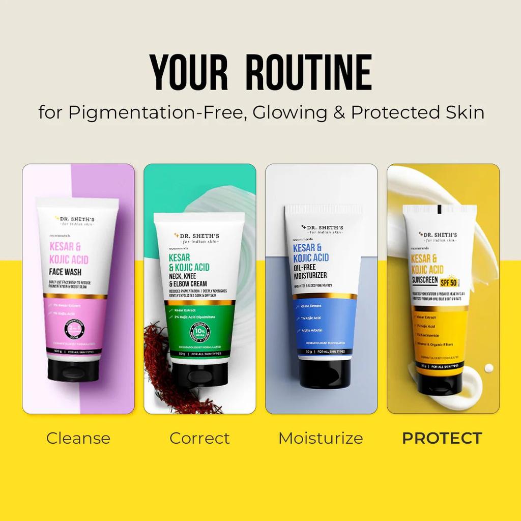 Kesar & Kojic Acid Sunscreen - 50 gm In-Vivo Tested SPF 50+ PA ++++