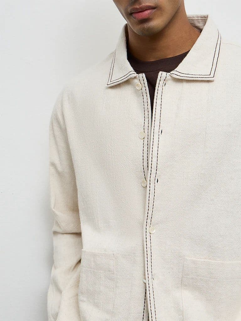 ETA Off-White Relaxed-Fit Cotton-Blend Jacket — photo 3