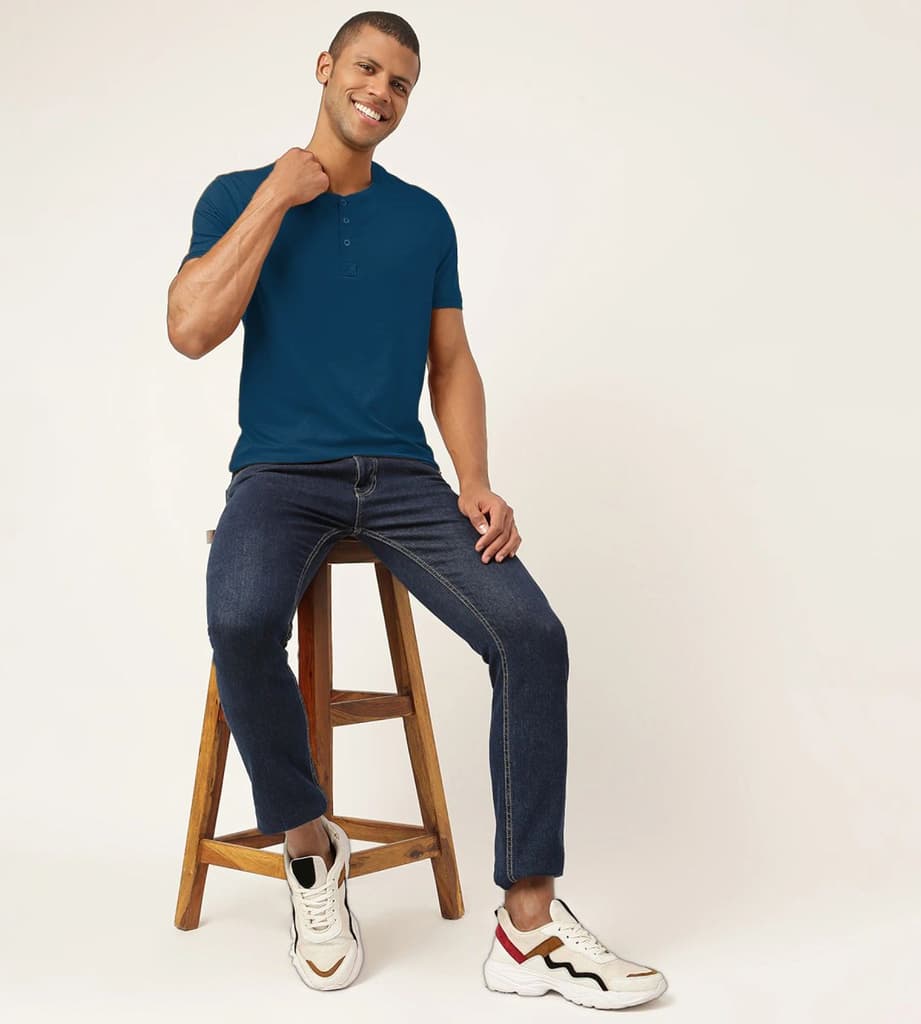 Sapphire Blue Henley 2.0 - Half Sleeves (Pack Of 1) — photo 7