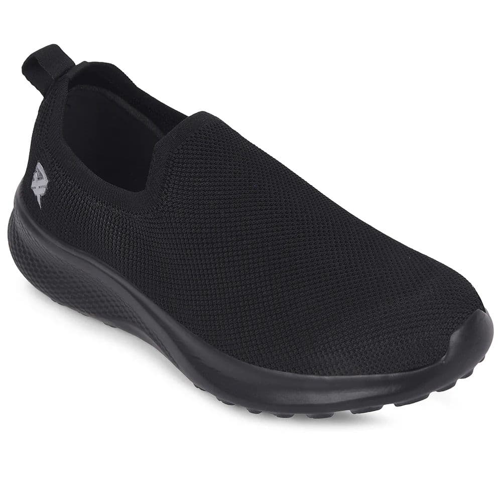Leap7x Black Sports Non Lacing Walking Shoes For Men GHD-89E By Liberty — 6/40 / Black