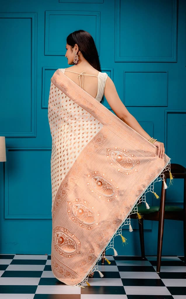 Mimosa Women's Woven Design Banarasi Style Art Silk Saree With Blouse Piece : SA00001809HWFREE — photo 6