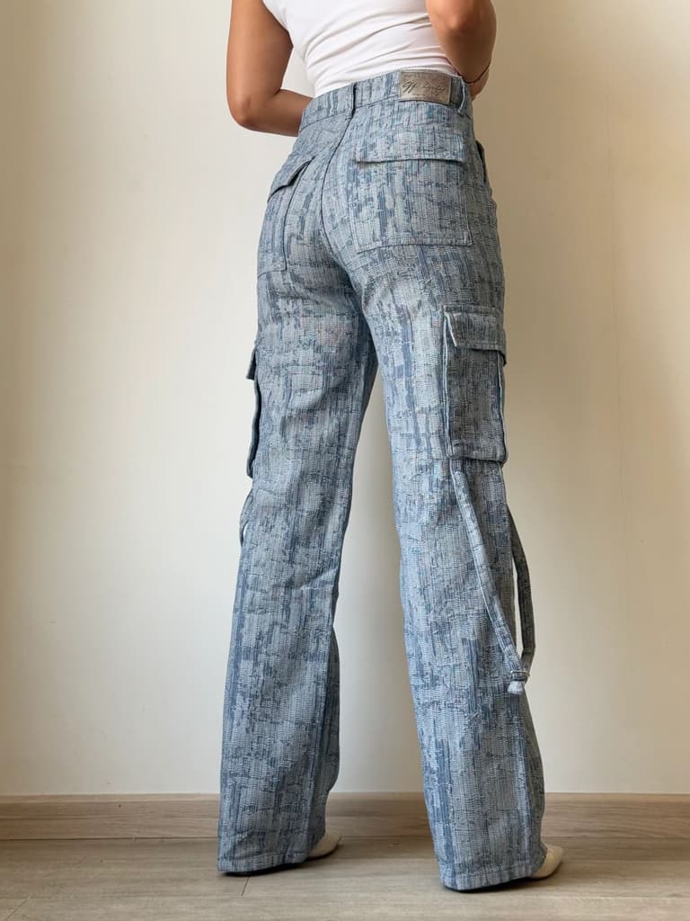 High-End Bamboo Texture Jacquard Cargo Pants — photo 9