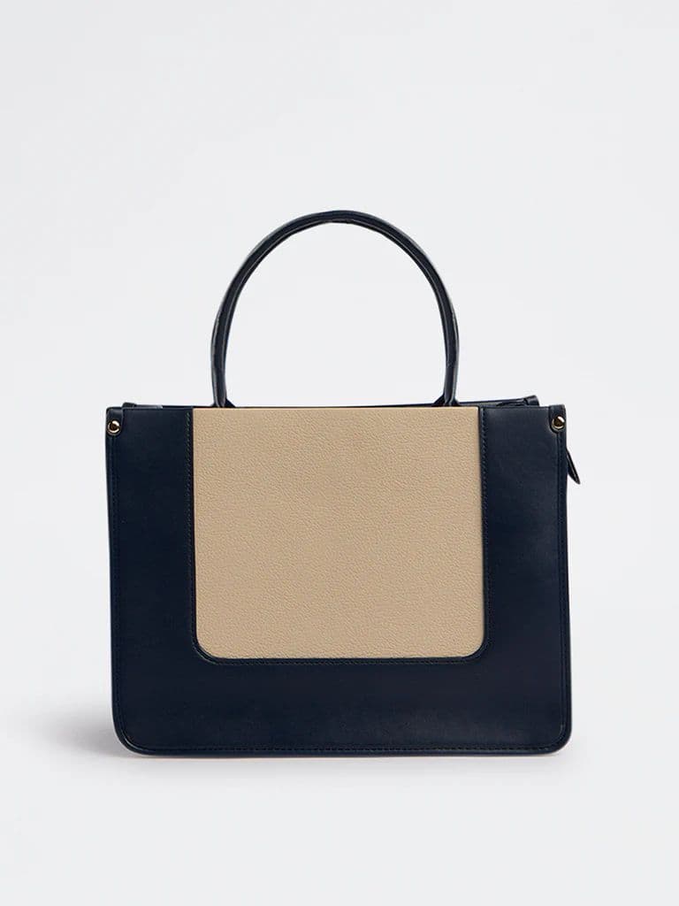 Westside Navy Colour-Blocked Tote Bag with Sling