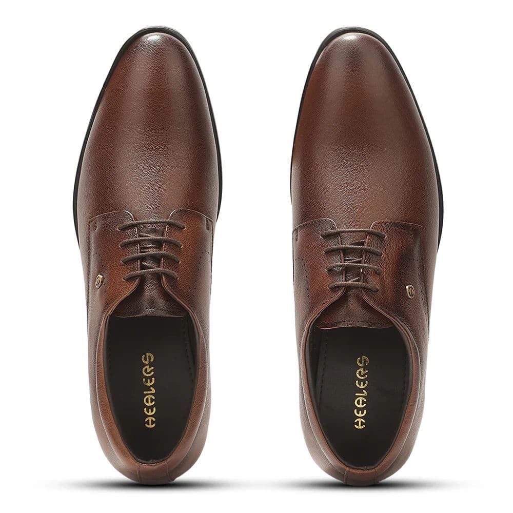 Healers SCL-16 Brown Formal Lacing Debry Shoes for Men By Liberty — photo 9
