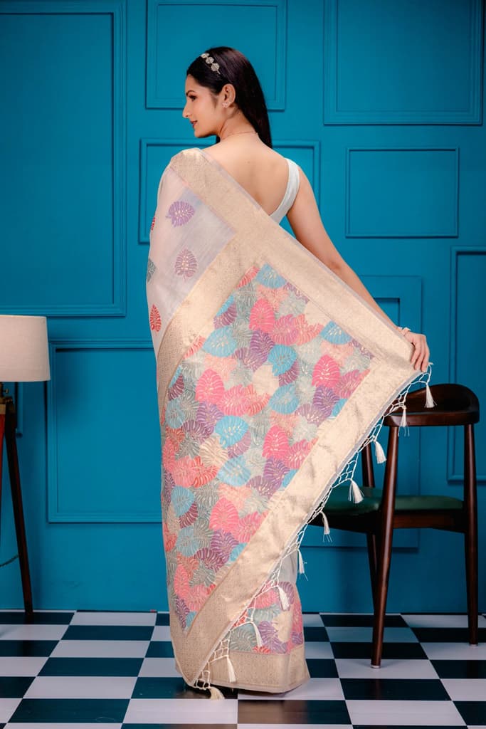 Mimosa Women's Woven Design Banarasi Style Art Silk Saree With Blouse Piece : SA00001787HWFREE — photo 6
