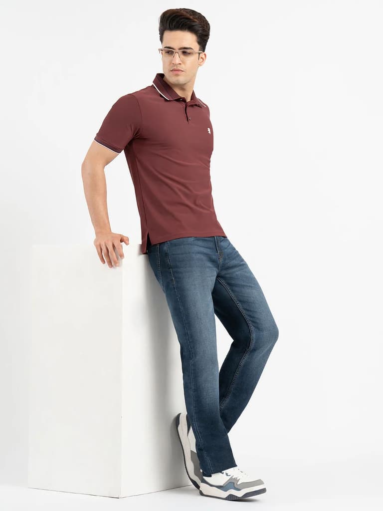 T Shirts for Men in Brick | Polo Half Sleeve T Shirt — photo 5