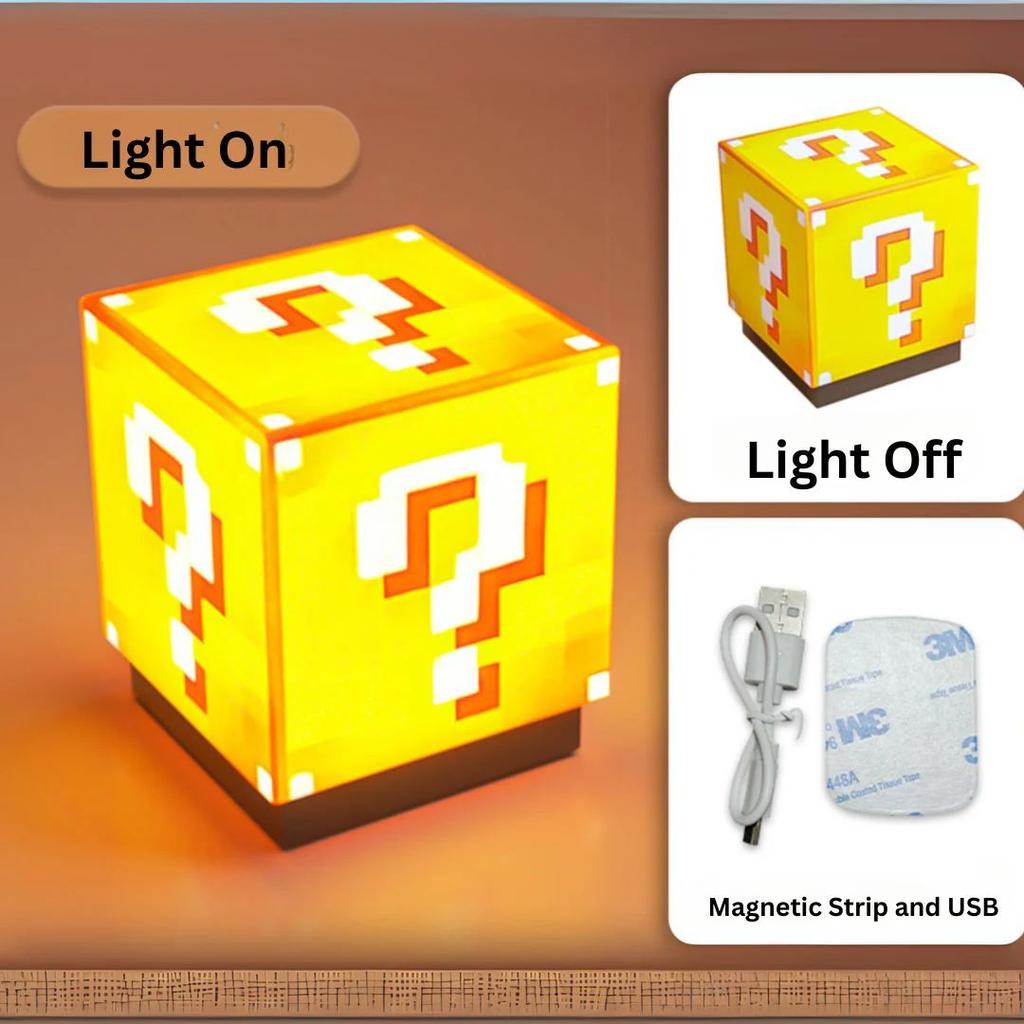 Minecraft Block Night Light | USB Rechargeable Mini Cube Lamp with Magnetic Mount — photo 3