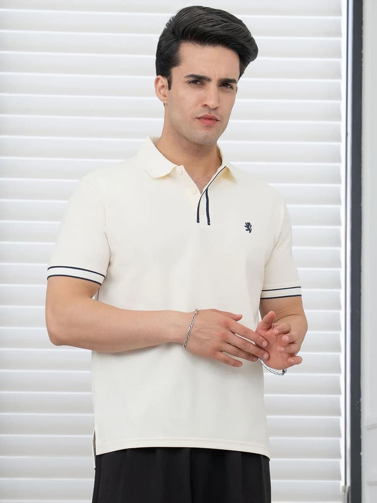 T Shirts for Men in Pastel Yellow | Polyester Polo T Shirt — S / Pastel Yellow