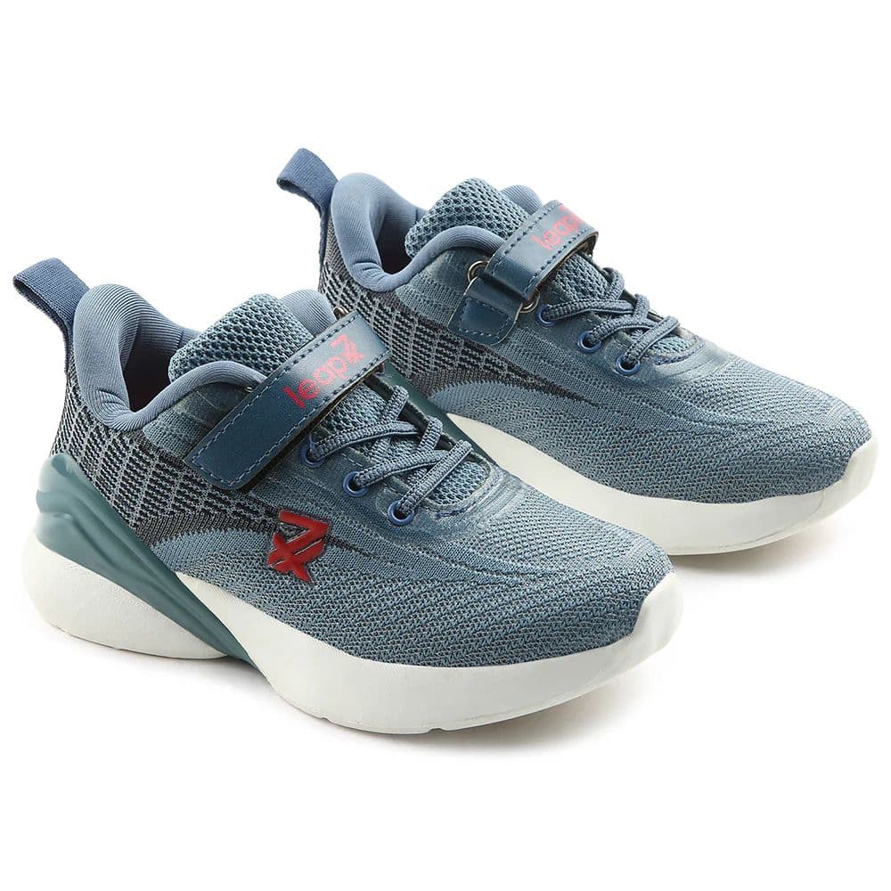 Leap7x Blue Sports Lacing Running Shoes For Kids COVER-02 By Liberty — photo 5