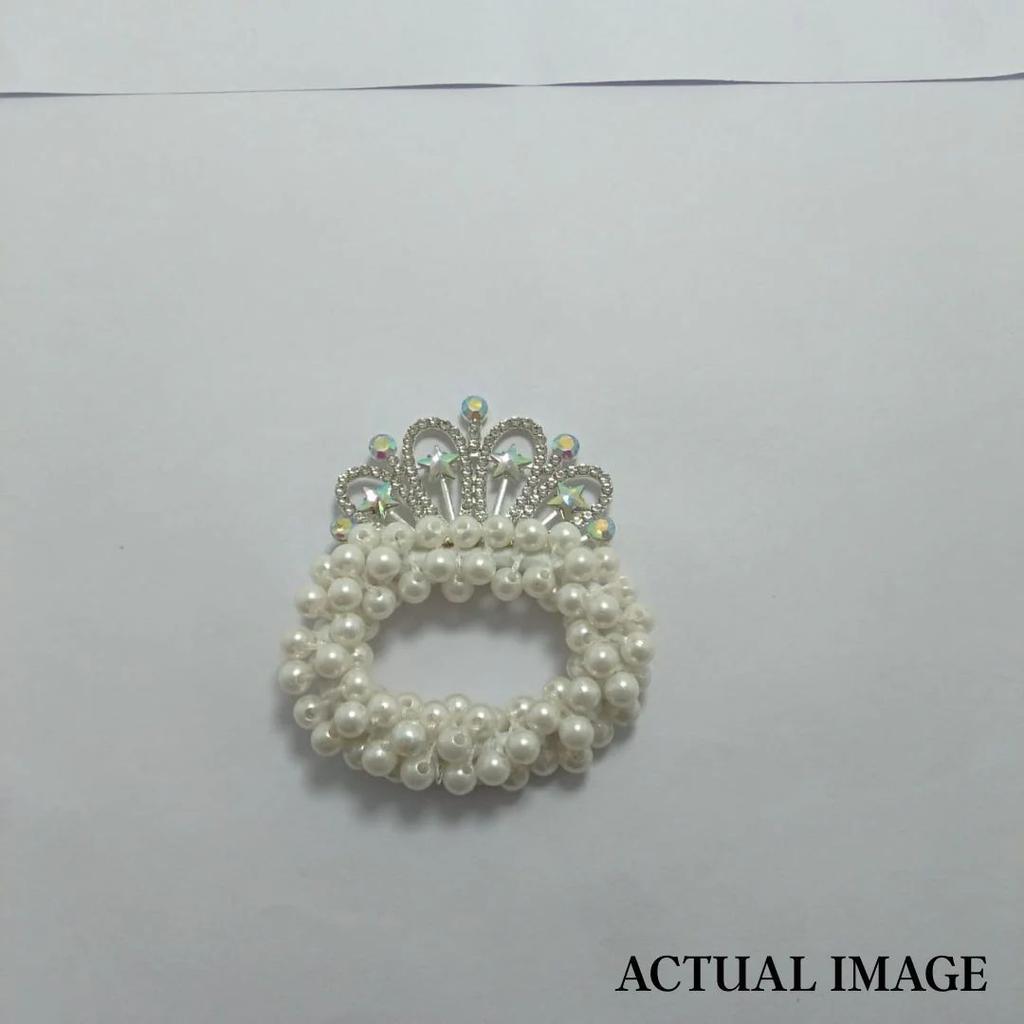 Princess Tiara Pearl Hair Tie – Royal Bun Accessory for Girls — photo 4