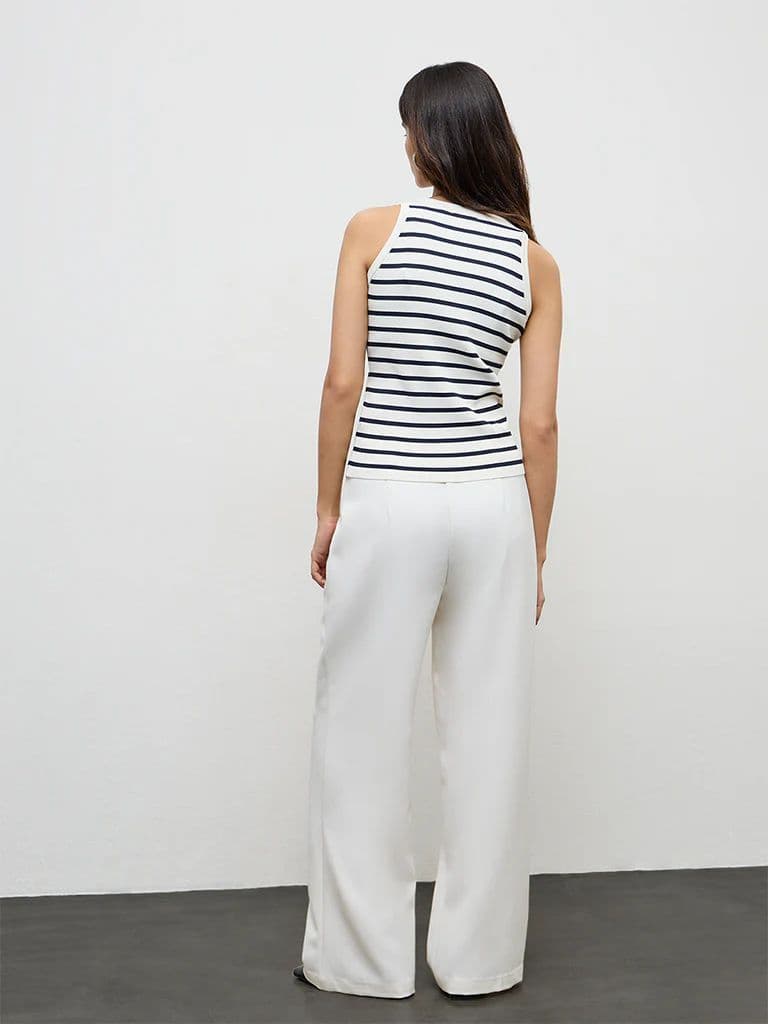 Wardrobe Ivory High-Rise Trousers with a Belt — photo 4