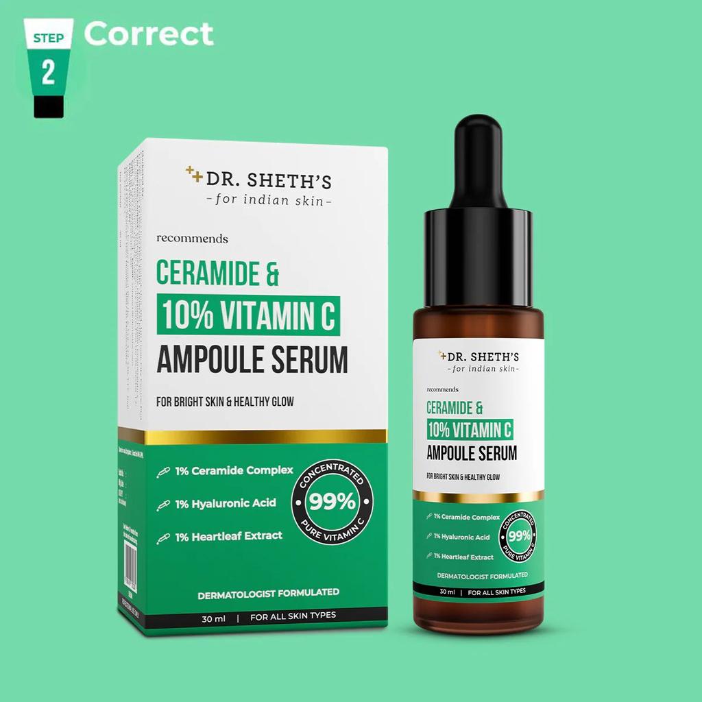 Non-Irritating Ceramide & 10% Vitamin C Ampoule Serum - 30ml