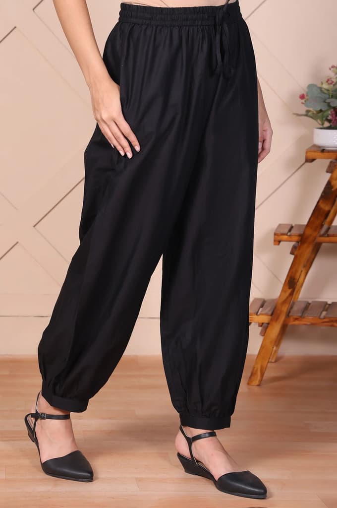 Elleven Women's Black Solid Harem Pants — photo 3