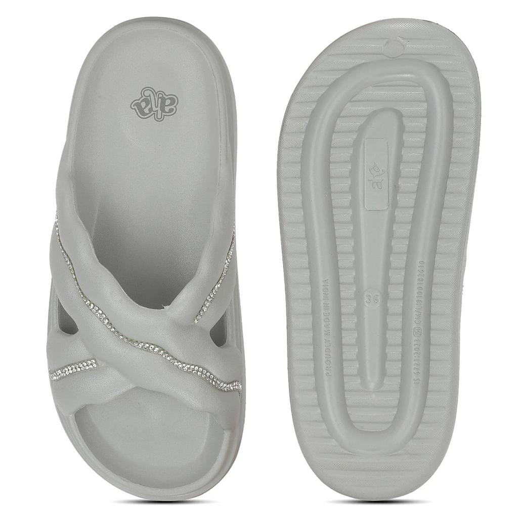 A-HA RESTWALK Light Grey casual slides for women by Liberty — photo 4
