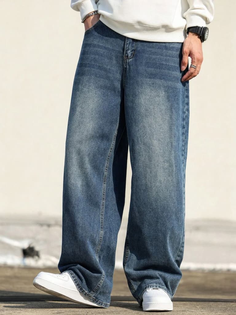 Phantom Blue Baggy Jeans — photo 6