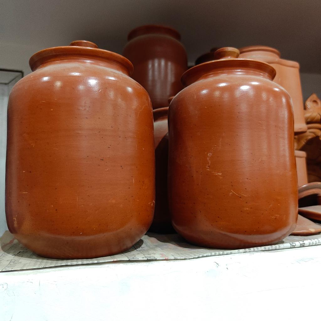 Brown Clay Vases | Set of 3 | Handmade | Decorative