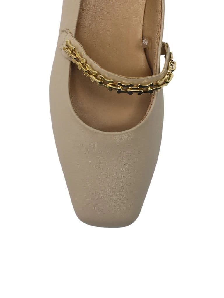 LUNA BLU Ivory Chain Detail Mary Jane Shoes — photo 4