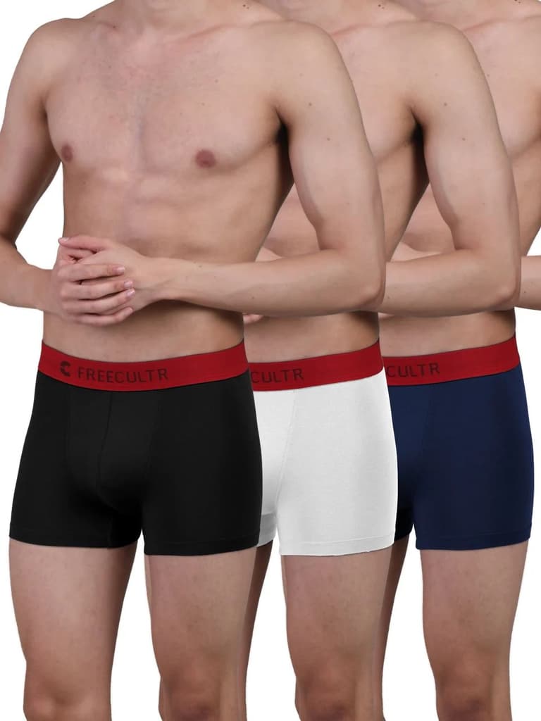 Luxury Limited Edition - Men's Anti-Bacterial Micro Modal Trunk (Pack of 3) — Royal Black; Royal White; Royal Blue / S / Men