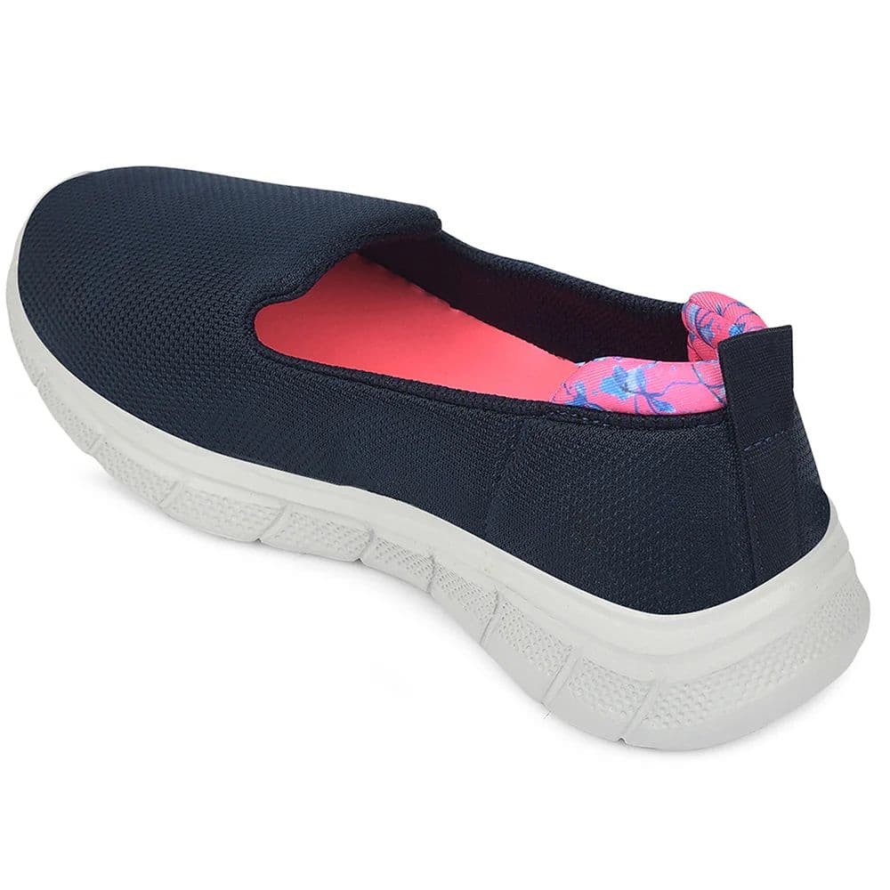 Leap7x Navy Blue Sports Non Lacing Walking Shoes For Women KAPPER By Liberty — photo 4