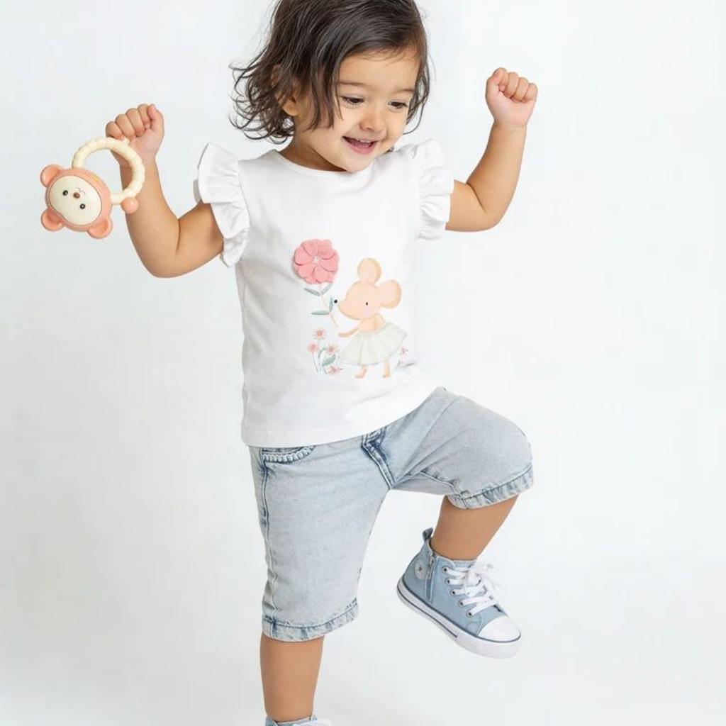 HOP Baby Girls Light Blue Denim Shorts