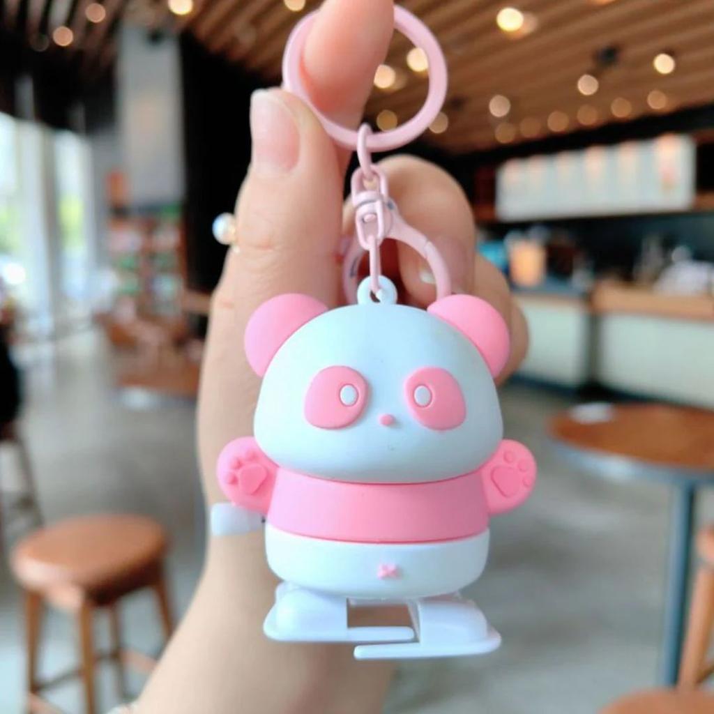 Pookie Panda Windup Keychain | Cutesy Toy Keychain With Bagcharm — Pink