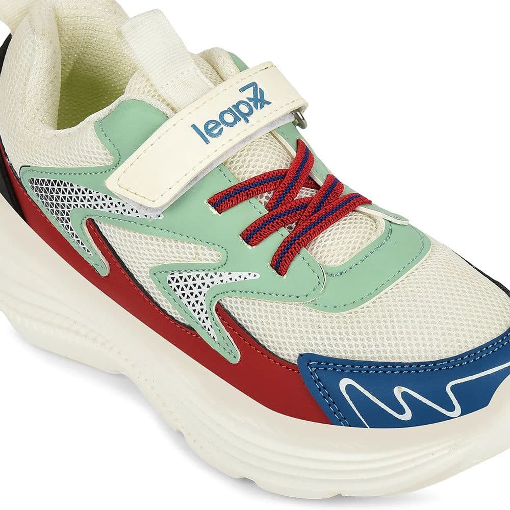 Leap7x White Sports Non Lacing Walking Shoes For Kids VISTA-V By Liberty — photo 4