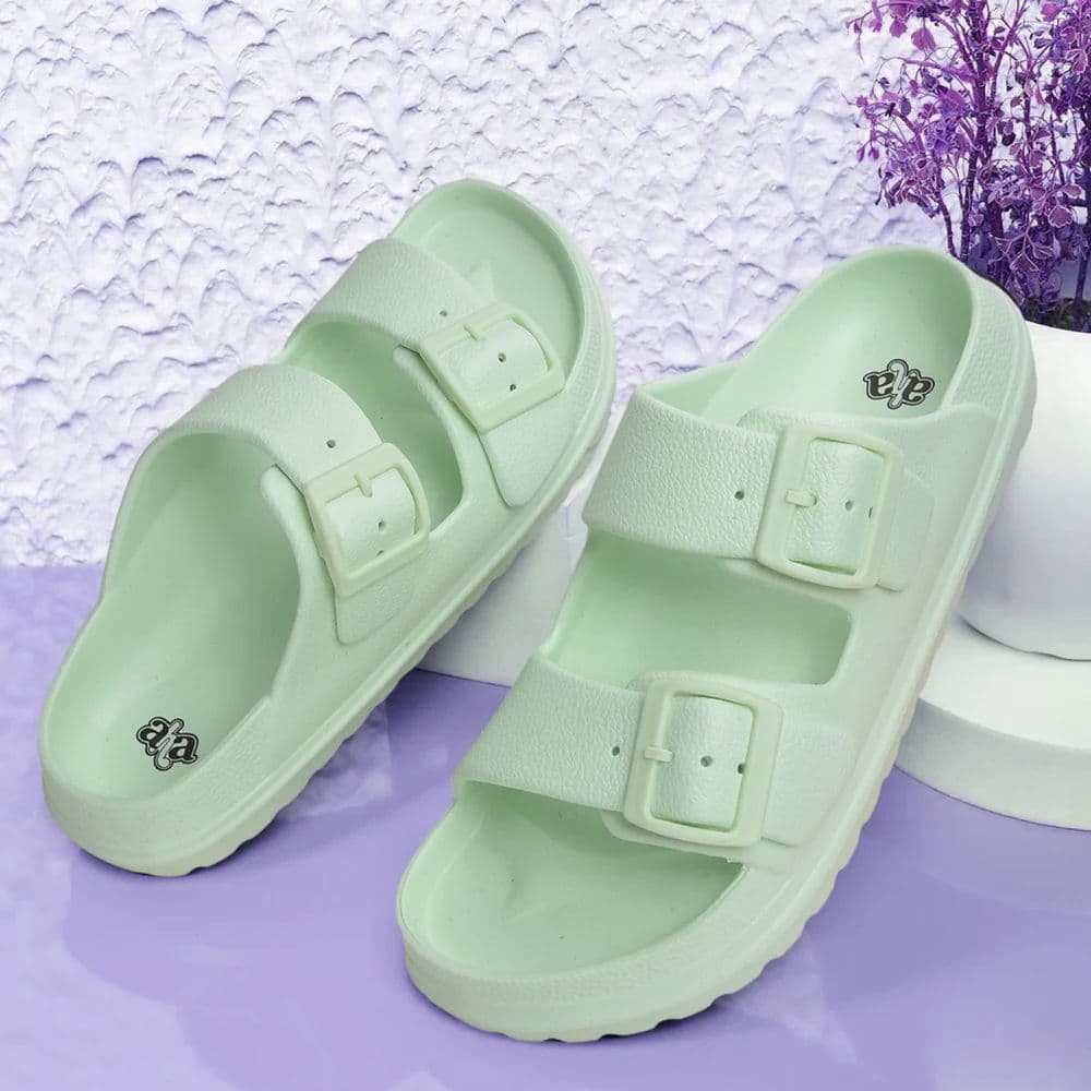 A-HA Light Green Casual Flat Sandal For Women EASYPRO By Liberty — photo 4