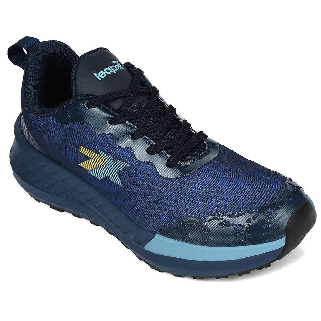 Leap7x Navy Blue Sports Lacing Running Shoes For Men XLM-07 By Liberty