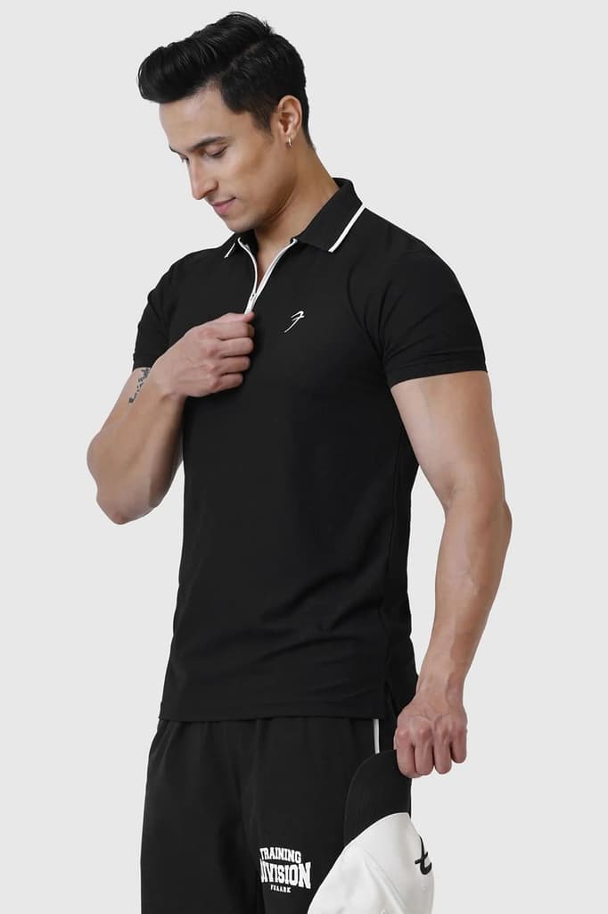 Stride Polo T-shirt Black — S