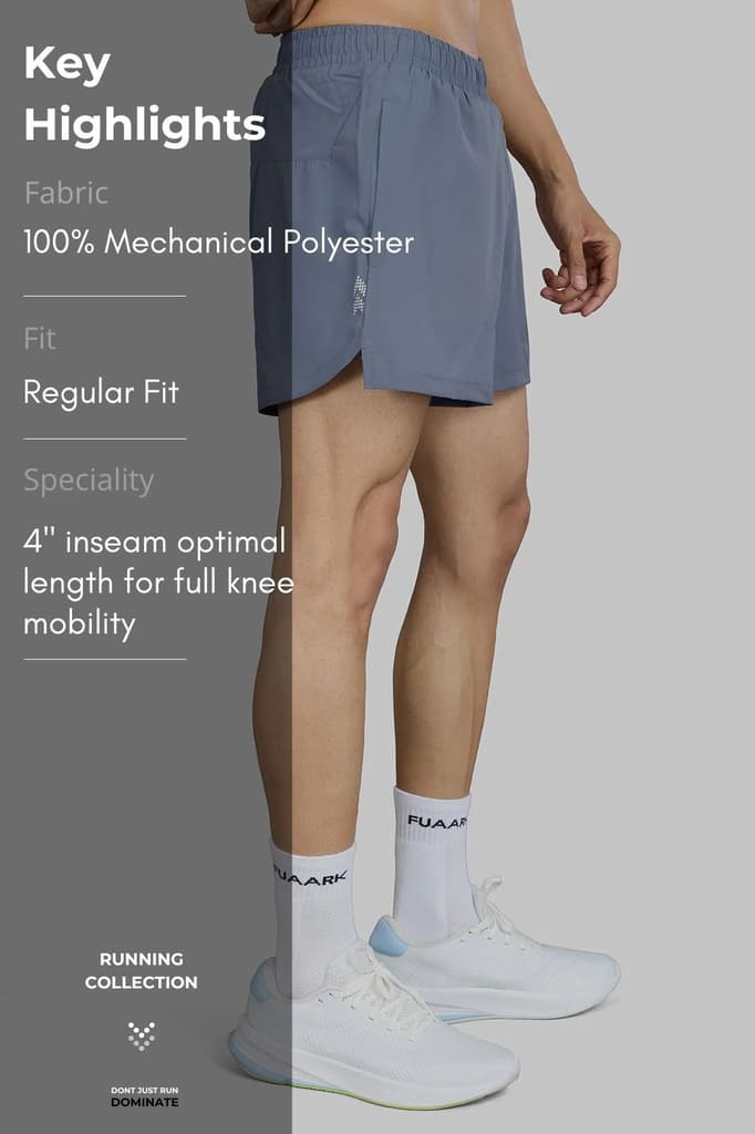 Pulse 4" Running Shorts Light Grey — photo 7