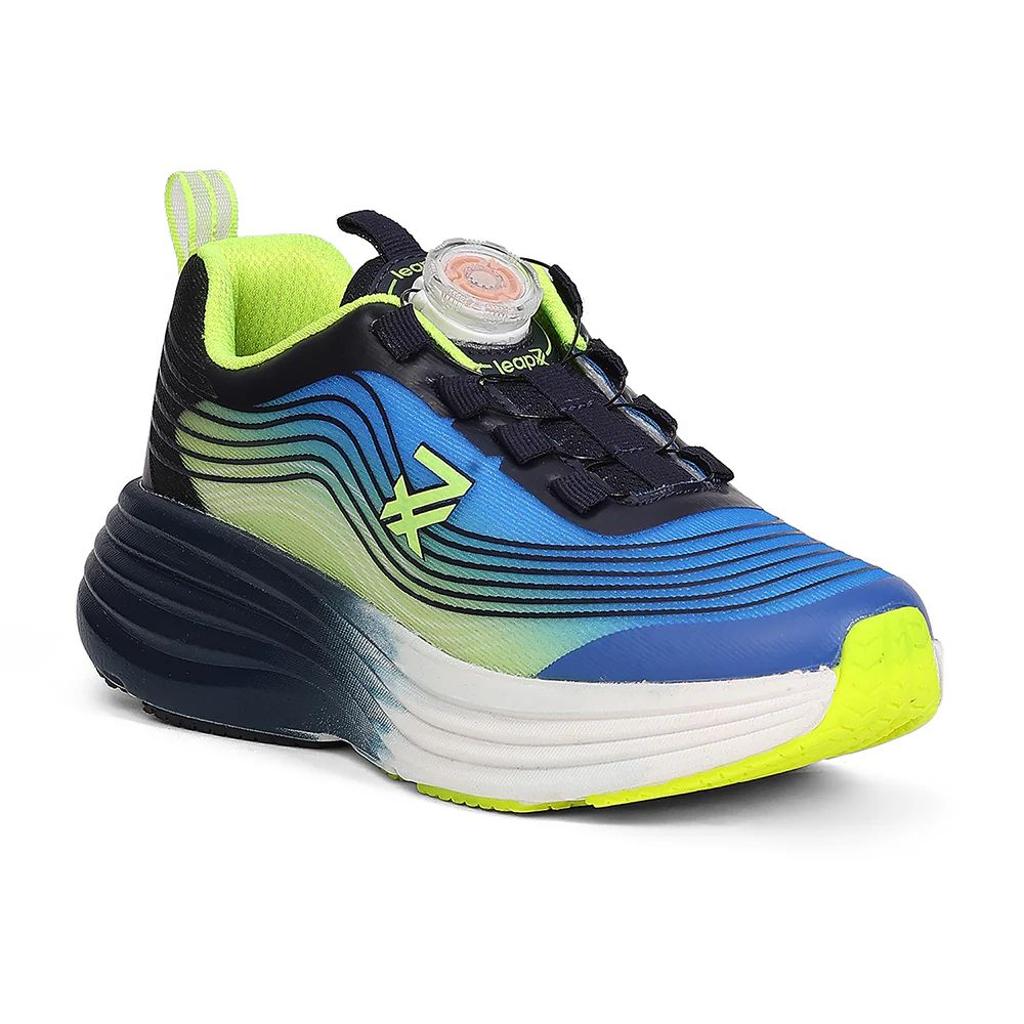 Leap7X LOTO-6 Kids' Royal Blue Walking Shoes - TWISTS & GO with Colorblock Design