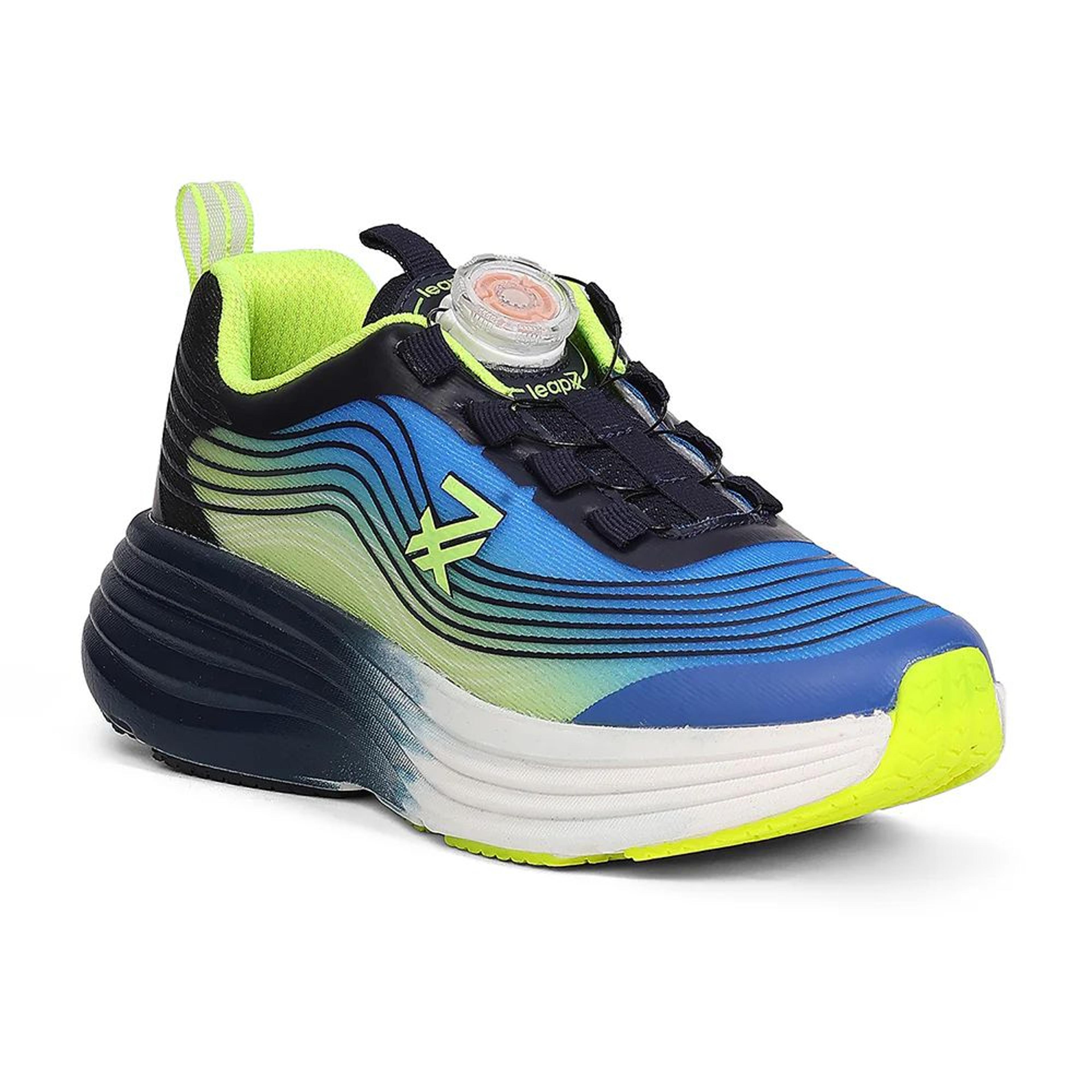 Leap7X LOTO-6 Kids' Royal Blue Walking Shoes - TWISTS & GO with Colorblock Design
