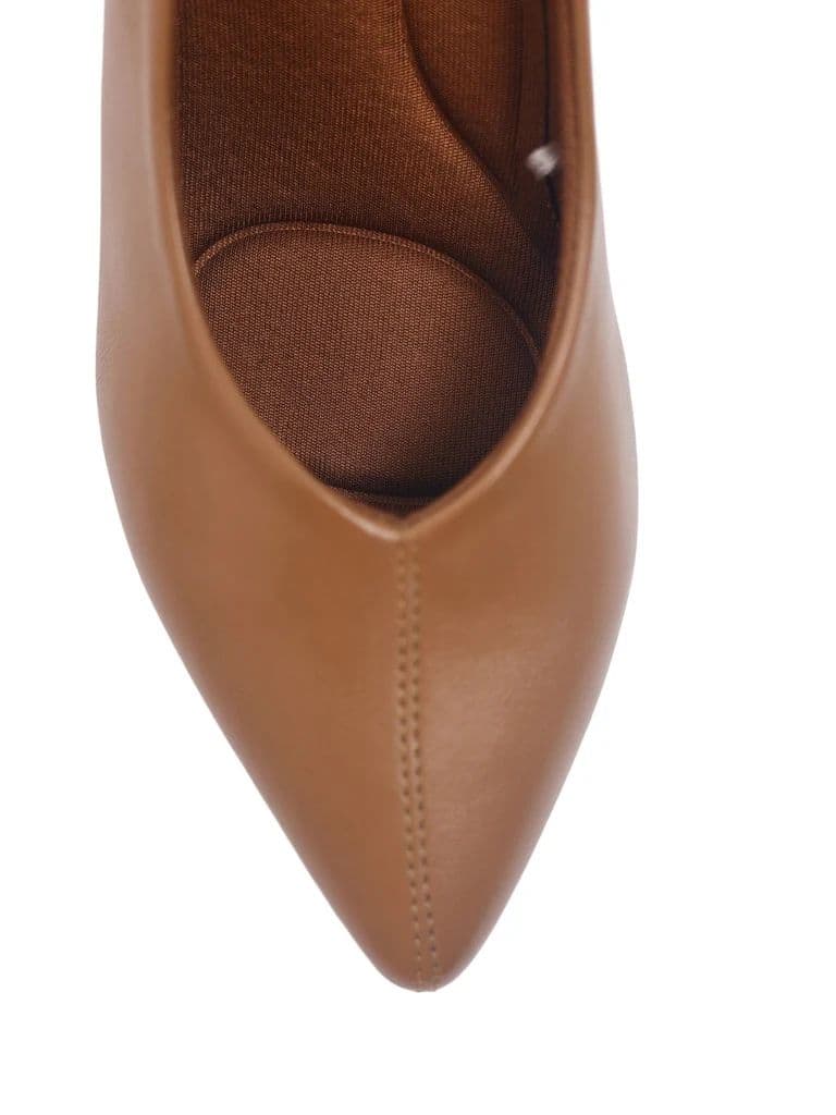 LUNA BLU Tan Kitten Heel Pump Shoes — photo 4