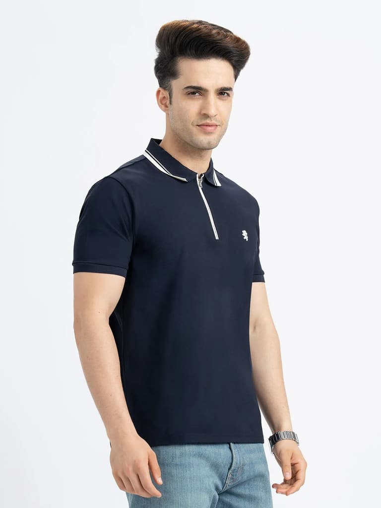 T Shirts for Men in Navy | Polo Half Sleeve T Shirt — photo 6