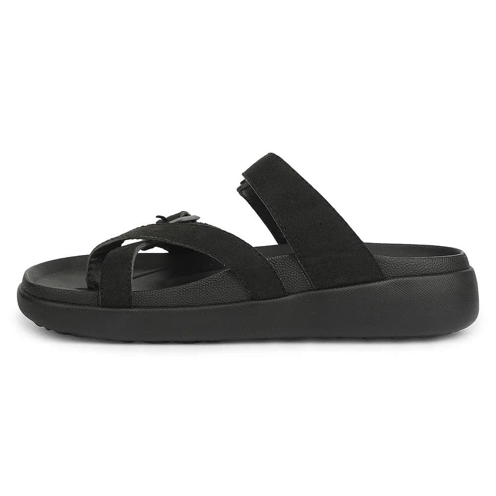 Healers Black Casual Slip On Slippers For Men VAL-37E By Liberty — photo 5