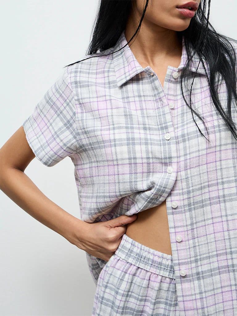 Superstar Grey Checkered Cotton Shirt — photo 3