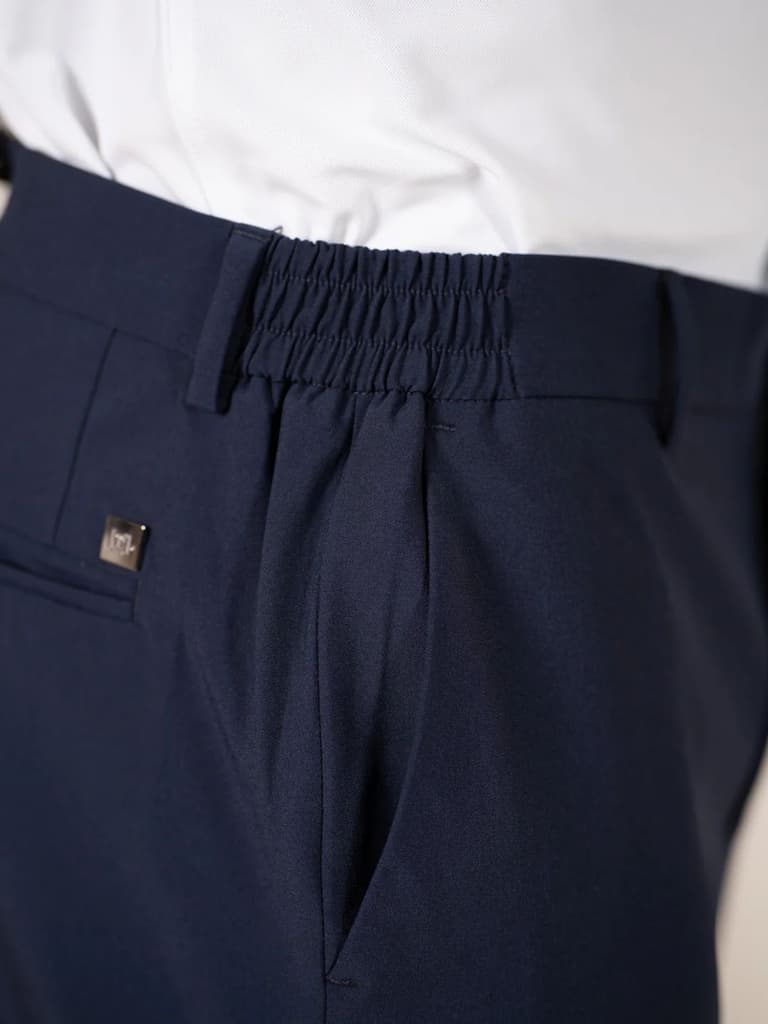 Uplift Navy 247 Relaxed Fit Smart Formal Trousers — photo 3