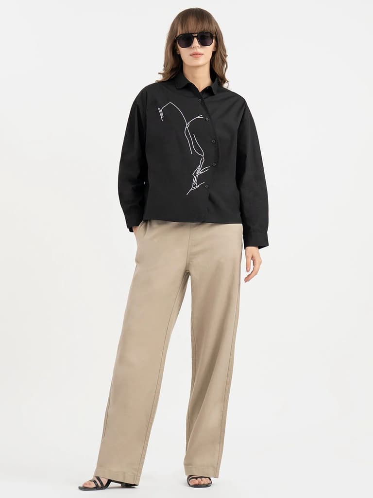 Shirts for Women in Black | Casual Cotton Shirt — photo 5