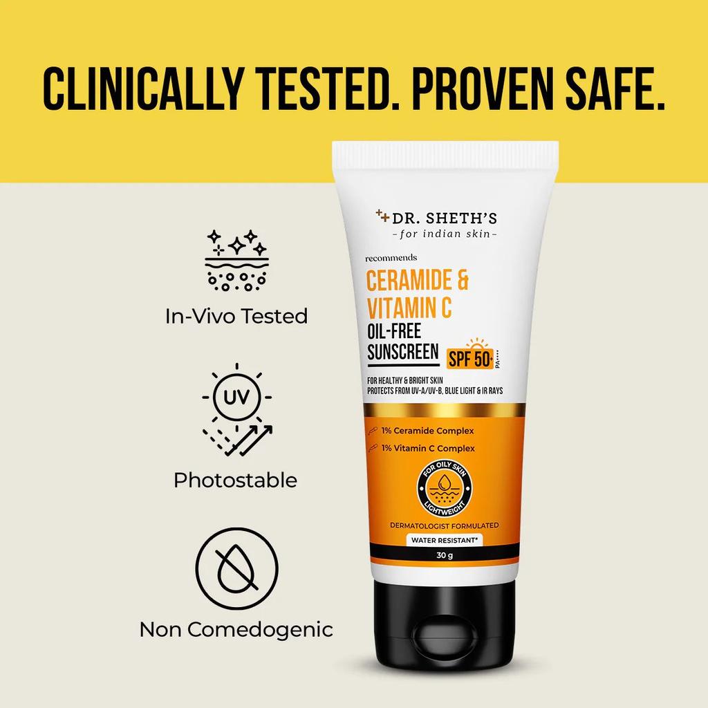 Ceramide & Vitamin C Oil Free Sunscreen - 30g (Pack of 2)