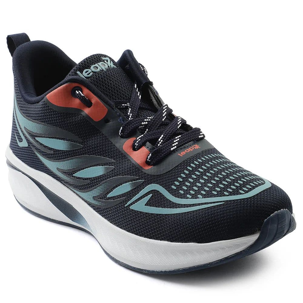 Leap7x Navy Blue Sports Lacing Running Shoes For Men CASIO By Liberty — 6/40 / Navy Blue