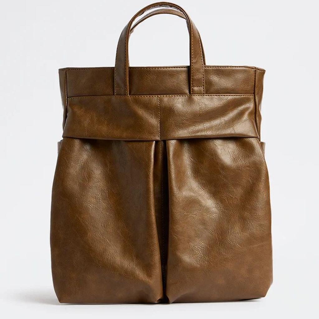 Westside Brown Textured Tote Bag